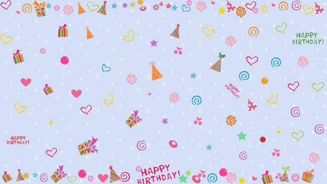 动态卡通庆祝生日PPT模板