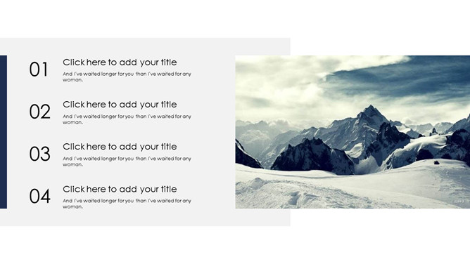雪山相册图文排版PPT模板