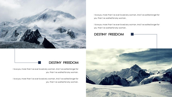 雪山相册图文排版PPT模板