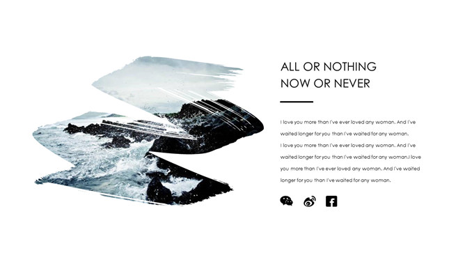 雪山相册图文排版PPT模板