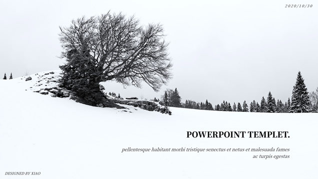 简约冬季主题PPT模板