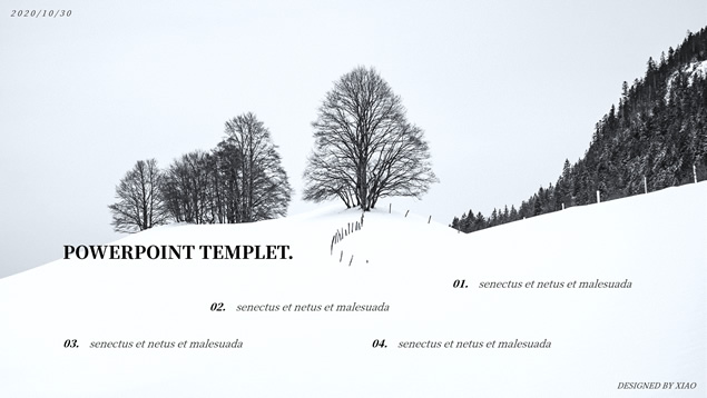 简约冬季主题PPT模板