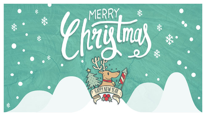 可爱卡通圣诞主题PPT模板