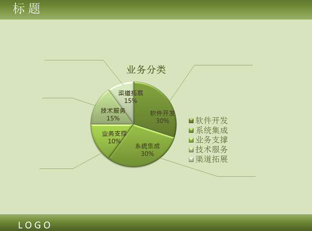 高清嫩叶绿色清爽自然PPT模板
