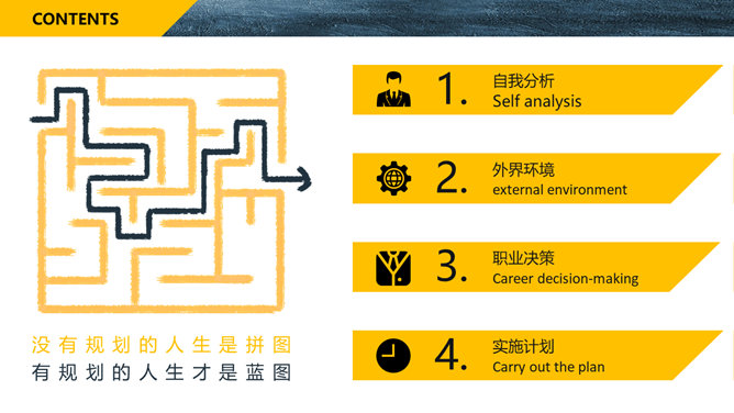 撕纸风格职业生涯规划PPT模板