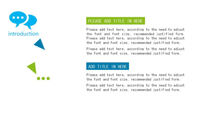 清新扁平化大色块排版PPT模板