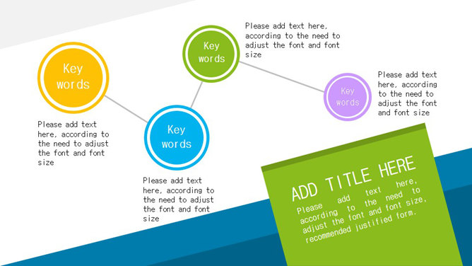 清新扁平化大色块排版PPT模板
