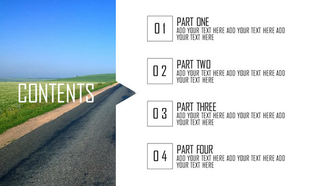 在路上动态杂志风PPT模板