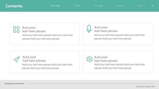简约扁平化网页风格PPT模板