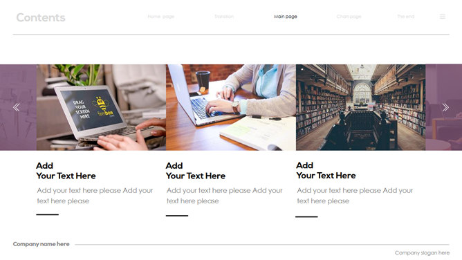 简约扁平化网页风格PPT模板