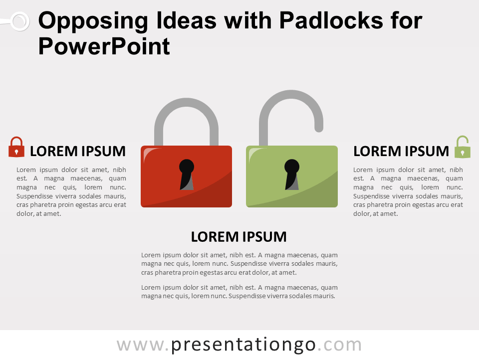 反对观点PowerPoint的挂锁