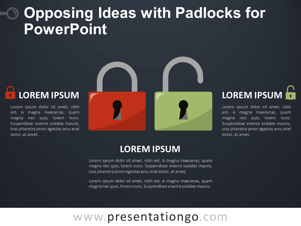 反对观点PowerPoint的挂锁