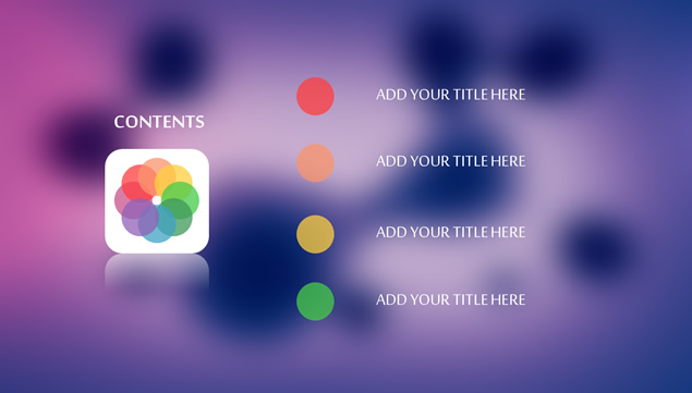 半透明毛玻璃ios8风格PPT模板