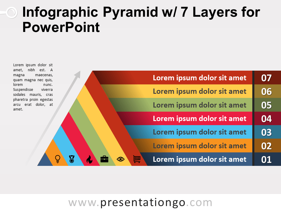 信息图表金字塔PowerPoint的7层
