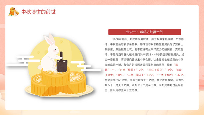 小兔子月饼中秋节PPT模板