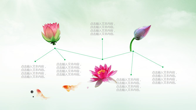 荷花主题中国风PPT模板