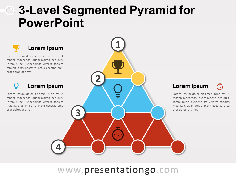 PowerPoint的三级分段金字塔