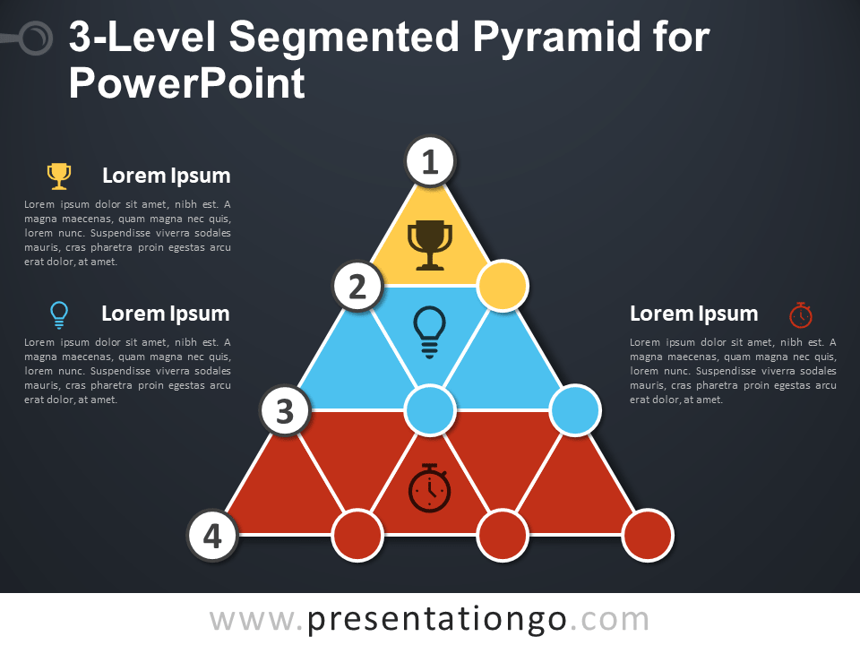 PowerPoint的三级分段金字塔