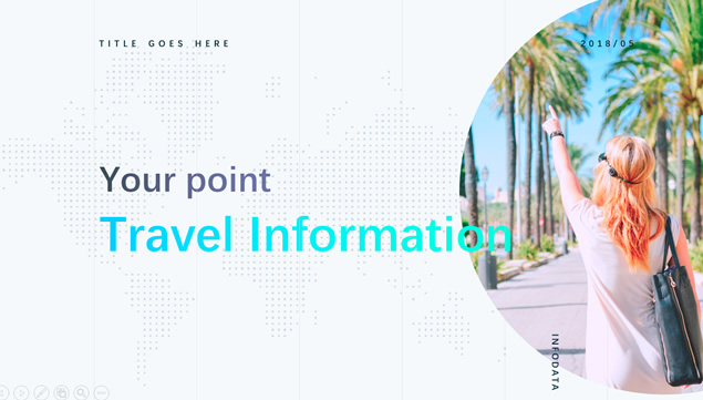 淡雅小清新风格假日旅游度假旅游工作计划总结PPT模板