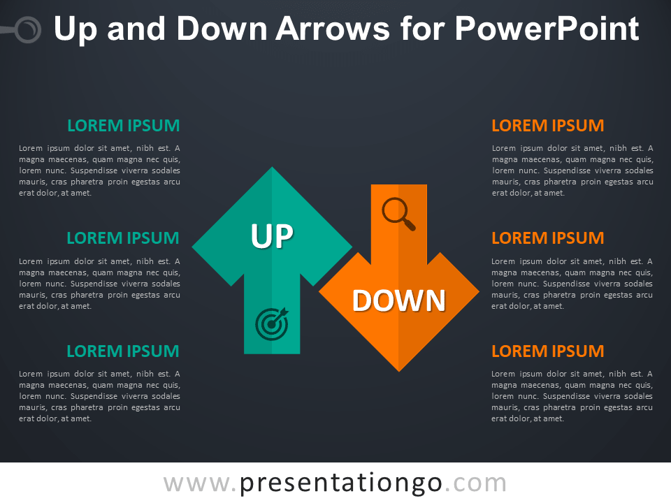 PowertPoint向上和向下箭头