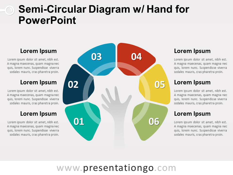 半圆形的图PowerPoint的手