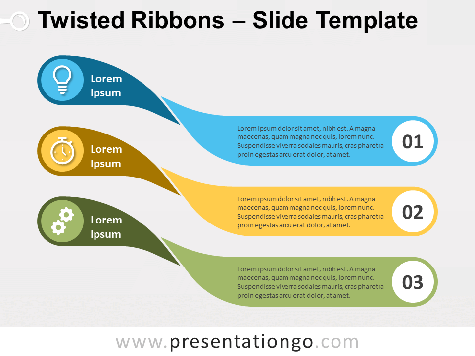 扭曲丝带风格PPT与谷歌幻灯片模板