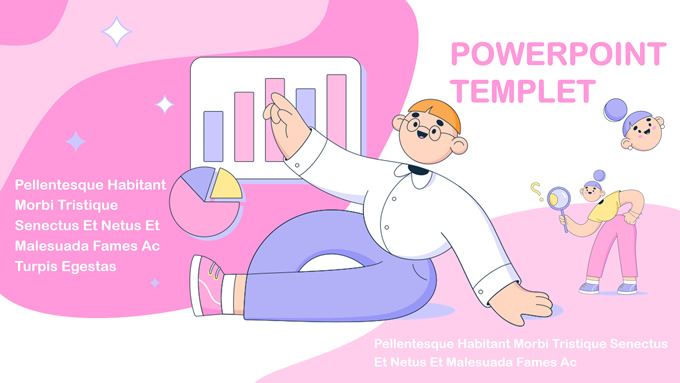 可爱插画糖果系数据PPT模板