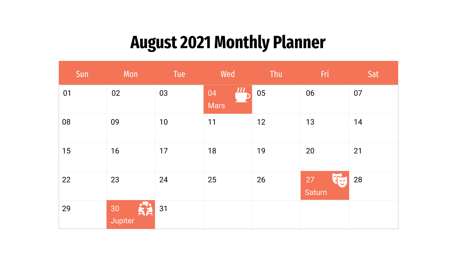 2021年8月PPT的Planner信息图