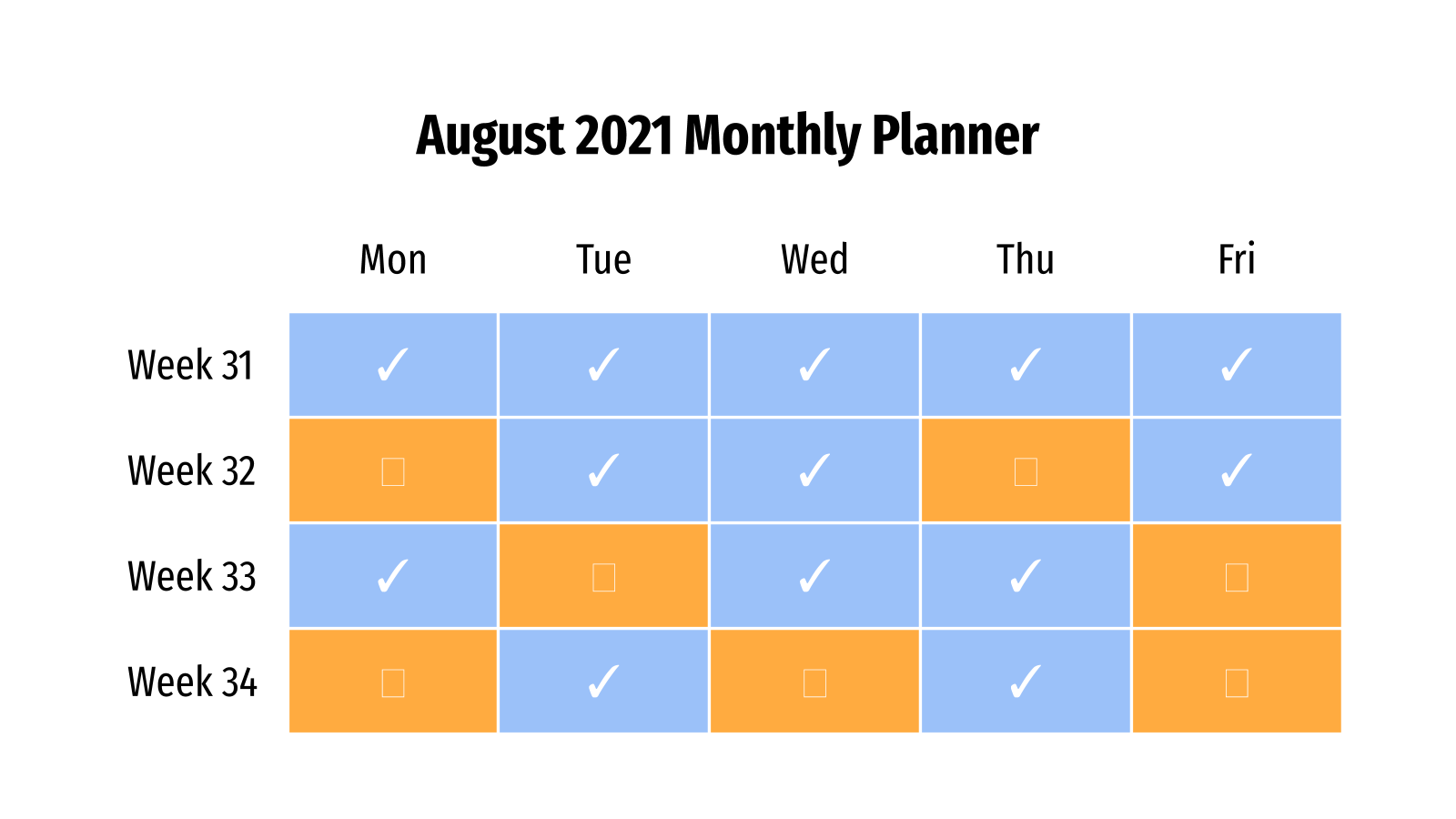 2021年8月PPT的Planner信息图