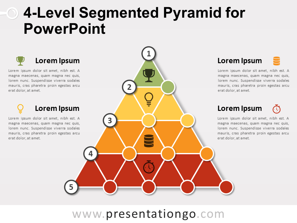 PowerPoint的四级分段金字塔