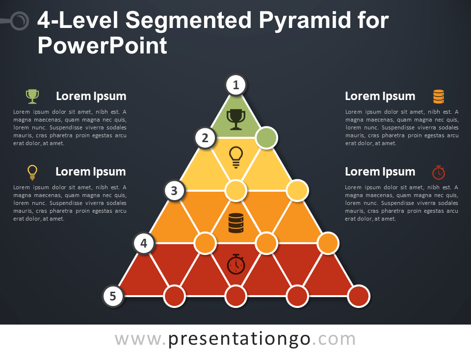 PowerPoint的四级分段金字塔