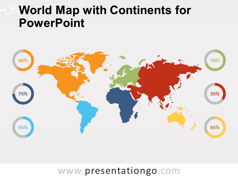 世界地图PowerPoint的大洲