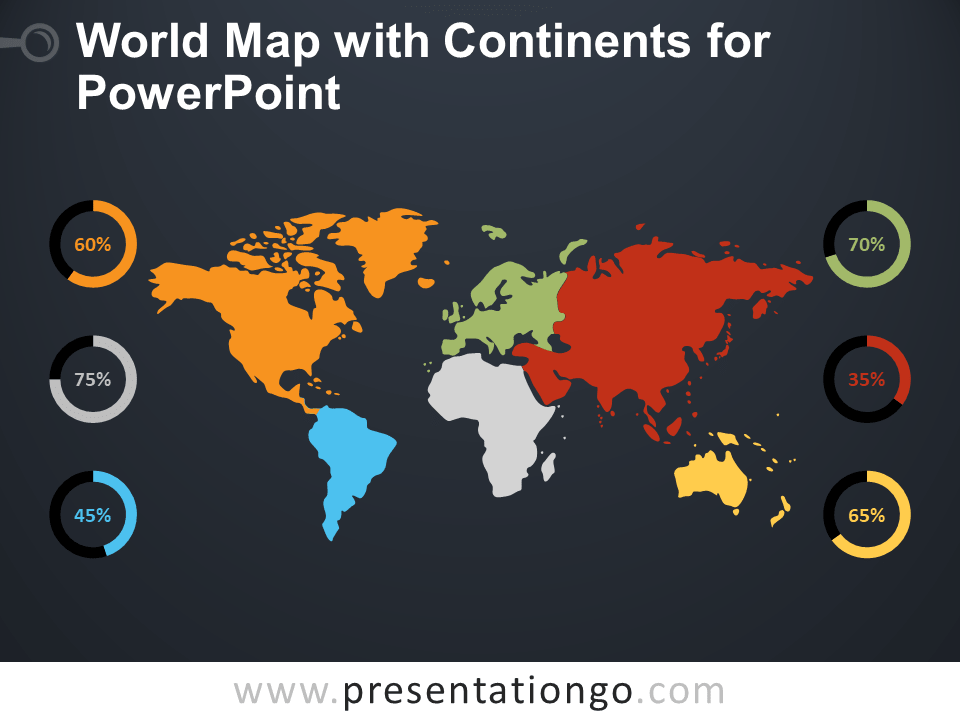 世界地图PowerPoint的大洲