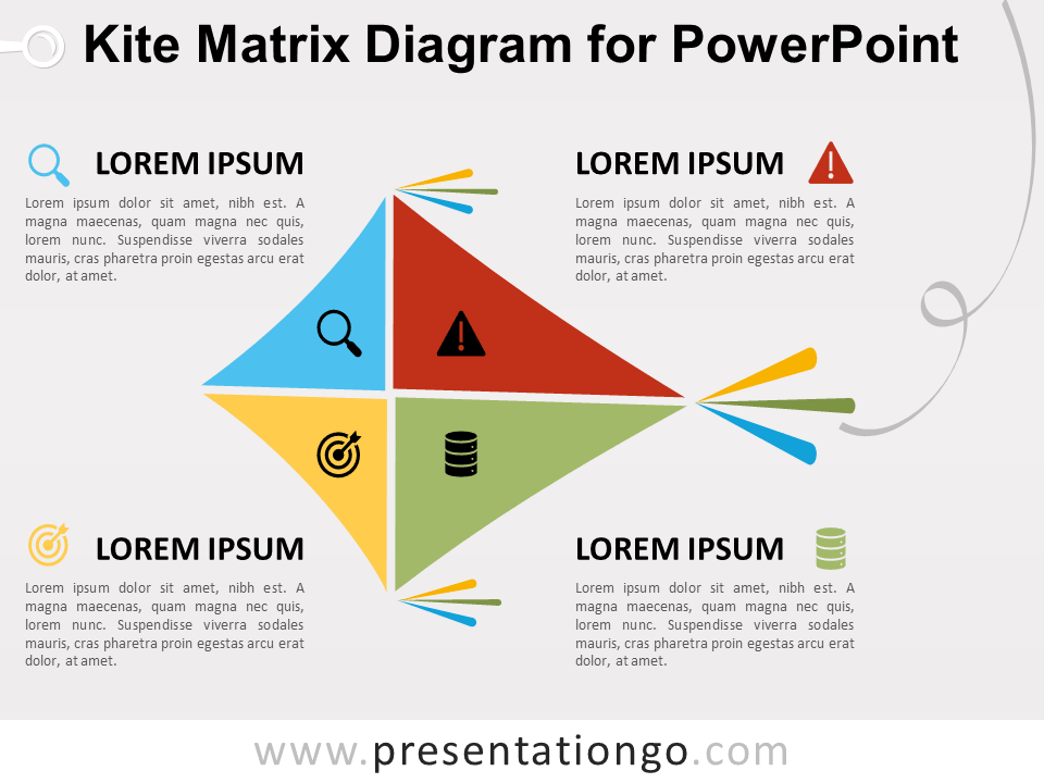 风筝PowerPoint的矩阵图