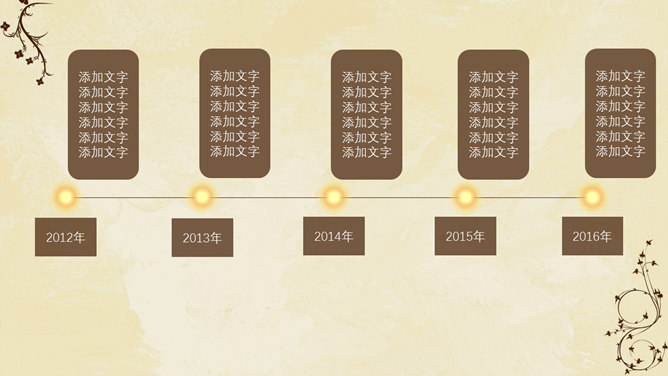古典藤蔓纹饰通用PPT模板