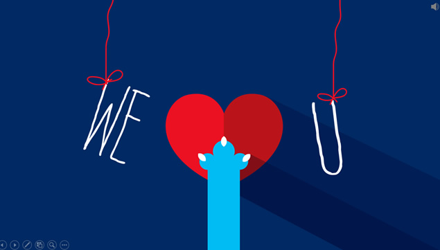 情人节快乐：长阴影卡通风格PPT模板