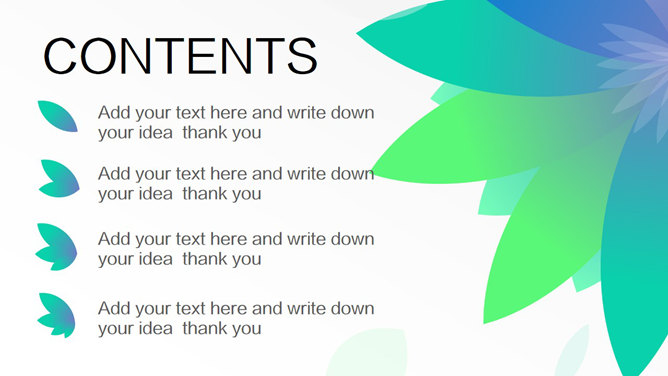 清新时尚艺术花卉PPT模板