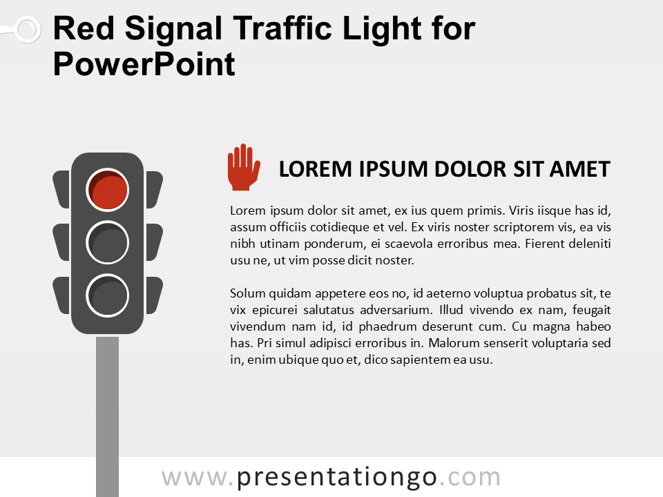 红色信号交通灯PowerPoint