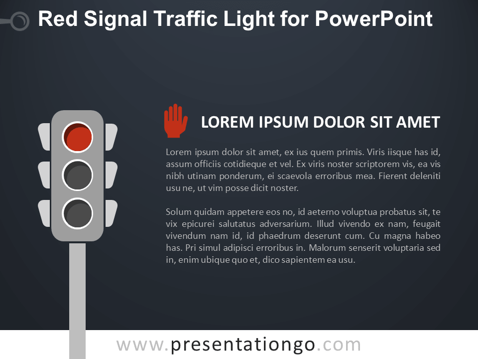红色信号交通灯PowerPoint