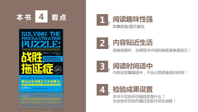 《战胜拖延症》读书笔记PPT模板