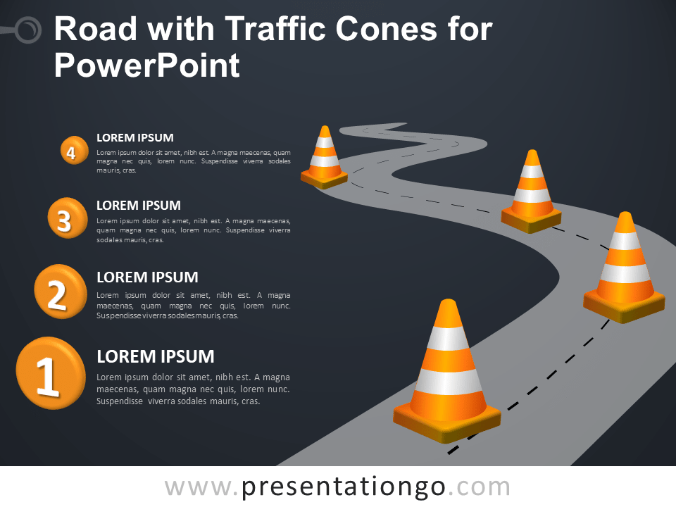 道路与交通锥PowerPoint