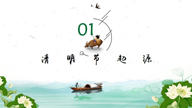 清明节习俗介绍PPT模板