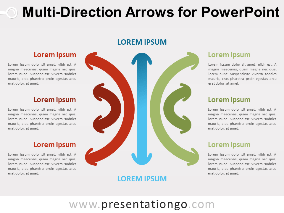 PowerPoint的多方向箭头