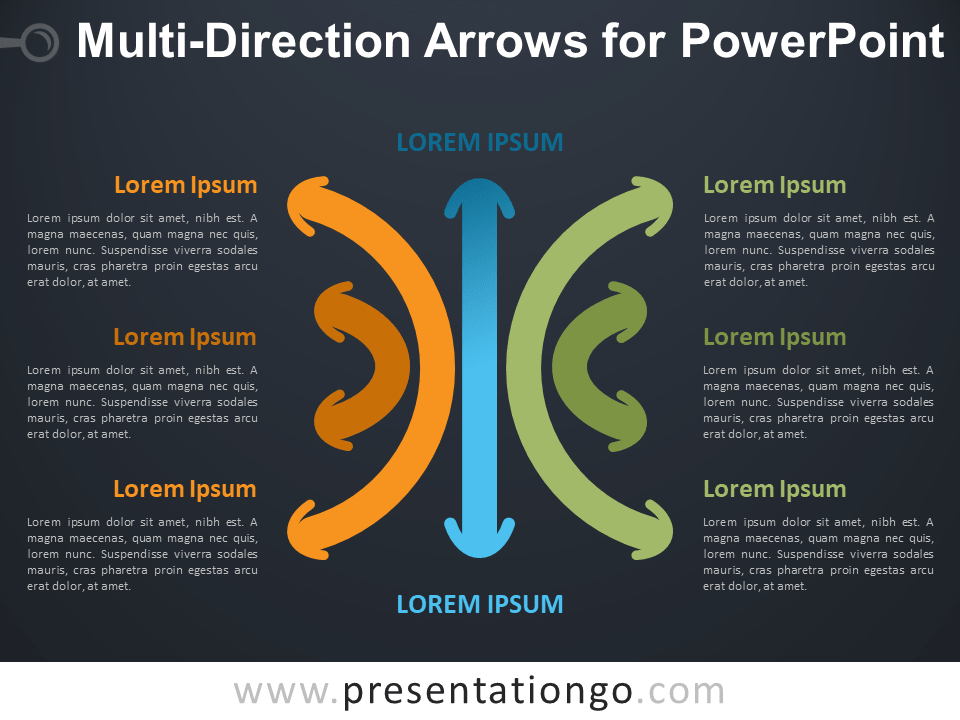 PowerPoint的多方向箭头