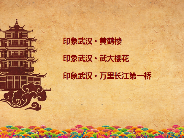 印象武汉——城市宣传PPT模板