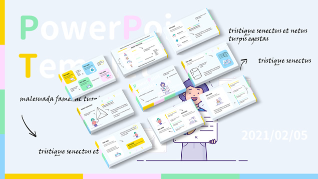 浅色系教学主题PPT模板