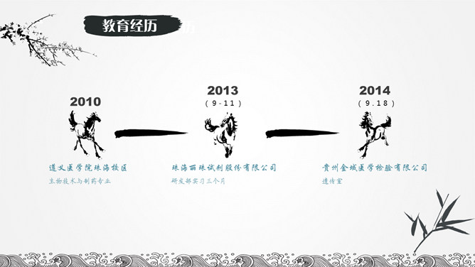 水墨山水风个人简历PPT模板