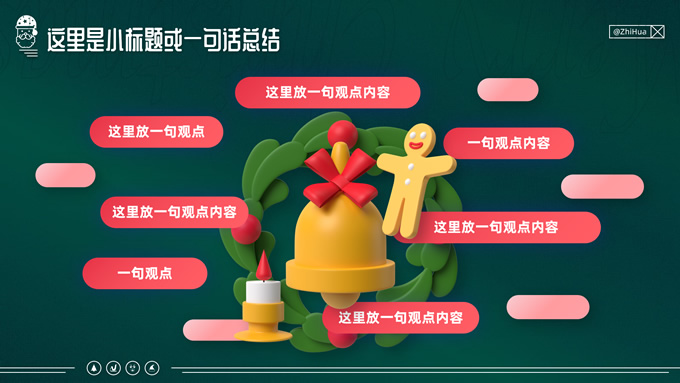 可爱3D圣诞节活动策划PPT模板