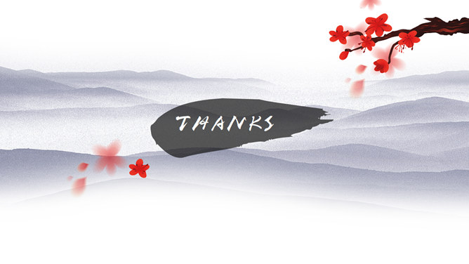 淡雅水墨风清明节主题PPT模板