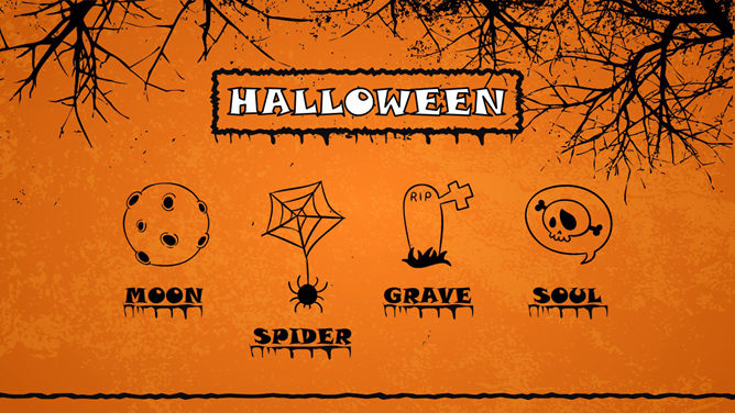 黑黄搭配万圣节快乐PPT模板